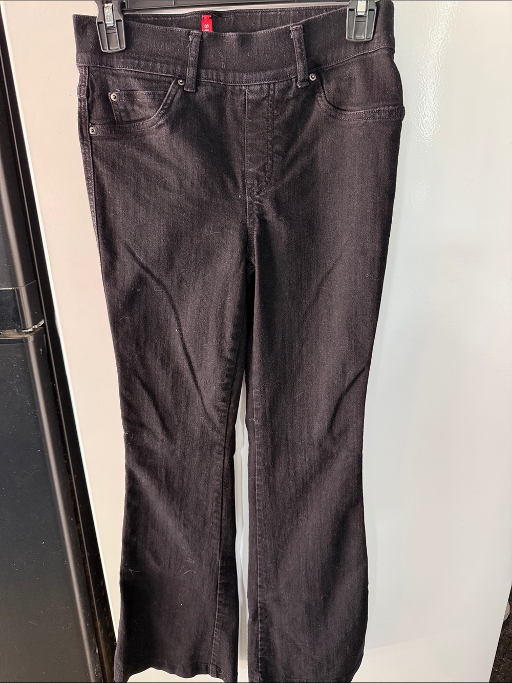 SPANX Black Flared Jeans with Stretch Waistband